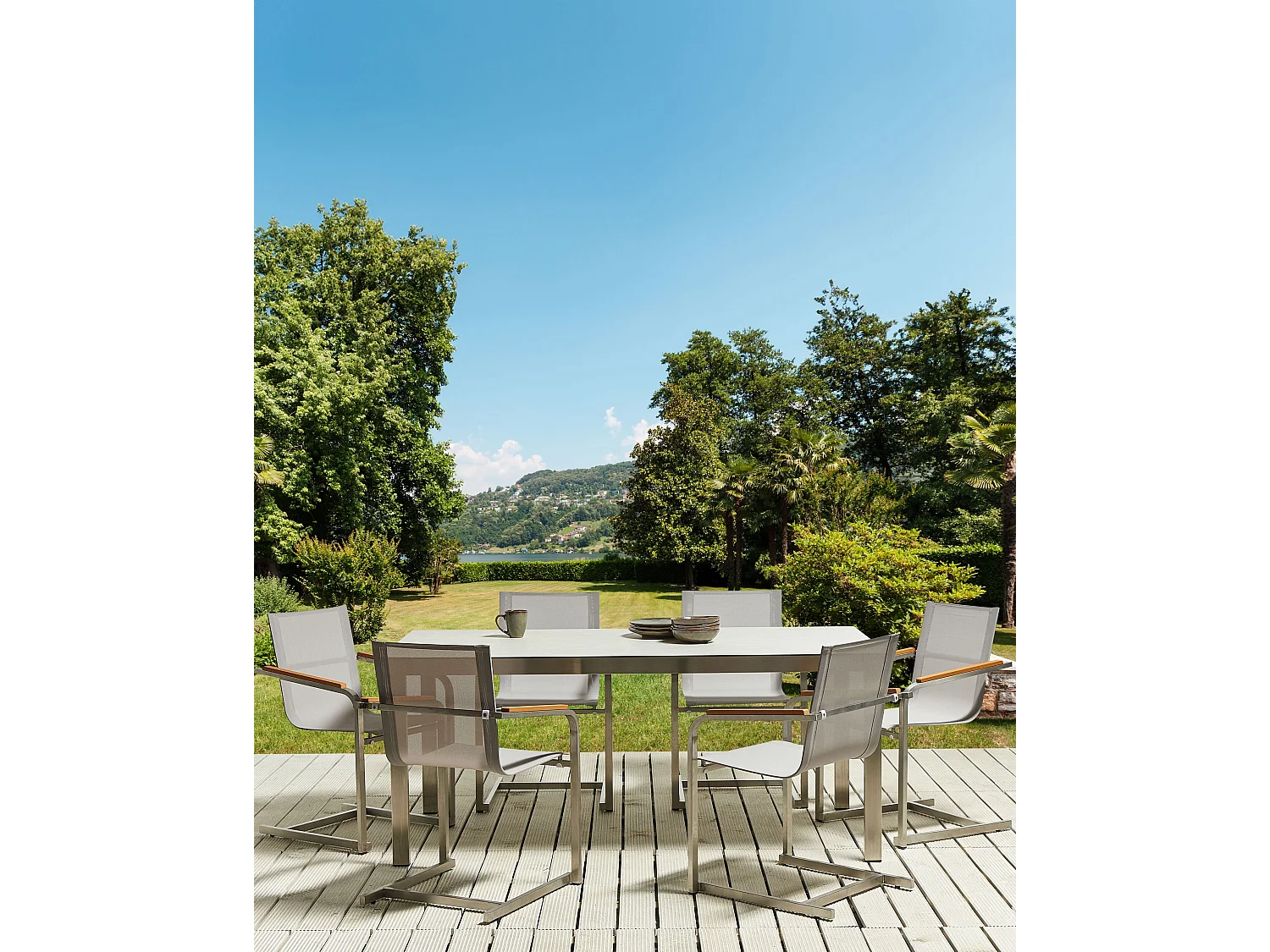 Set van 6 tuinstoelen COSOLETO RVS Beige