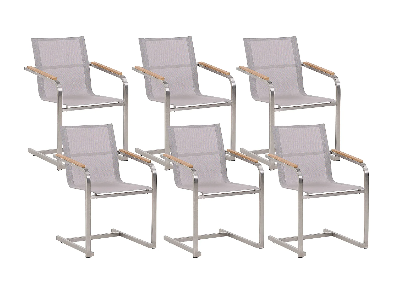 Conjunto de 6 sillas de jardín COSOLETO Acero inoxidable Beige