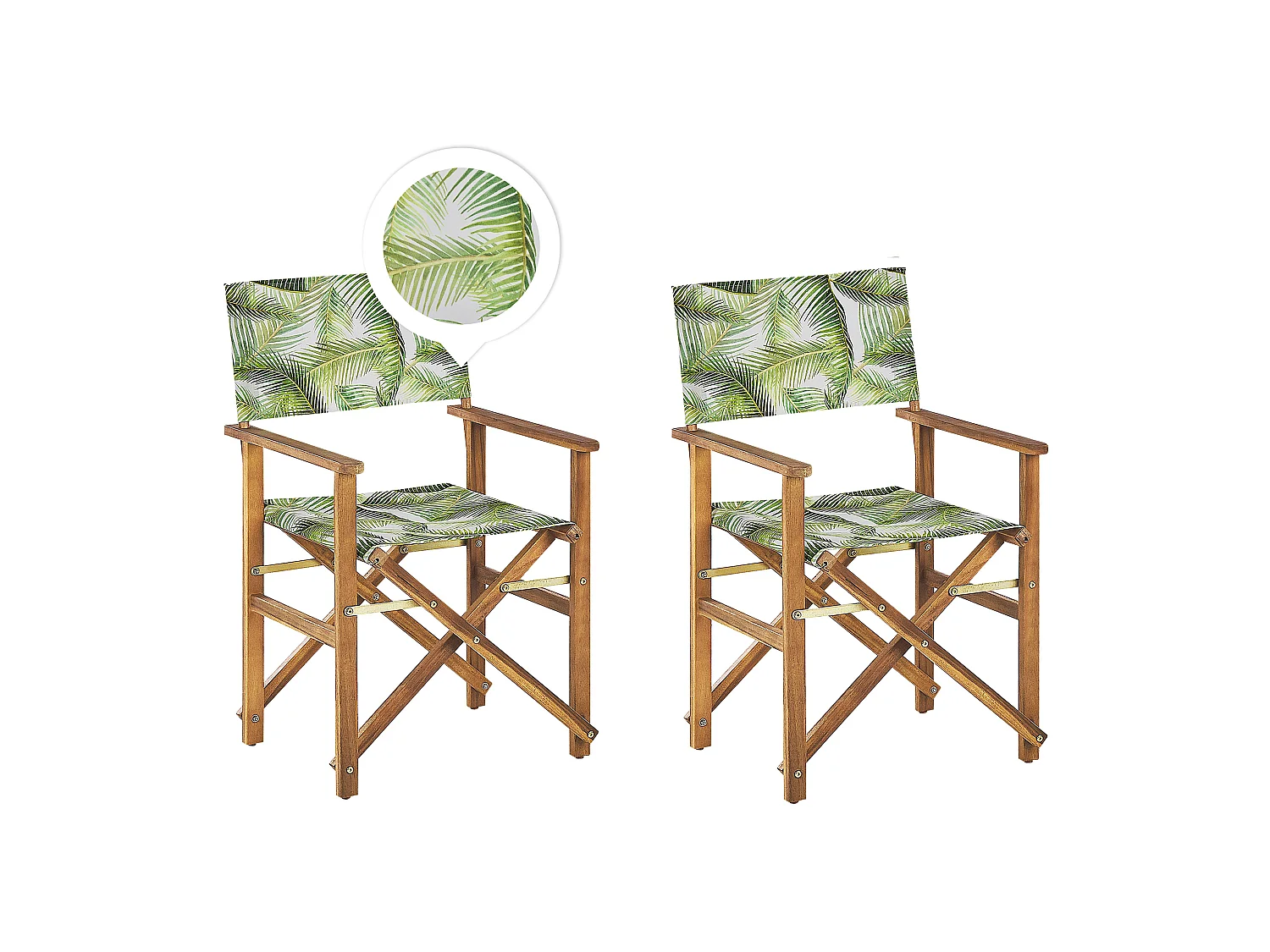 Lot de 2 chaises de jardin CINE Acacia Vert clair