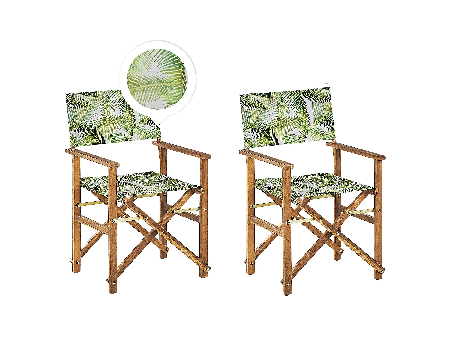 Lot de 2 chaises de jardin CINE Acacia Vert clair