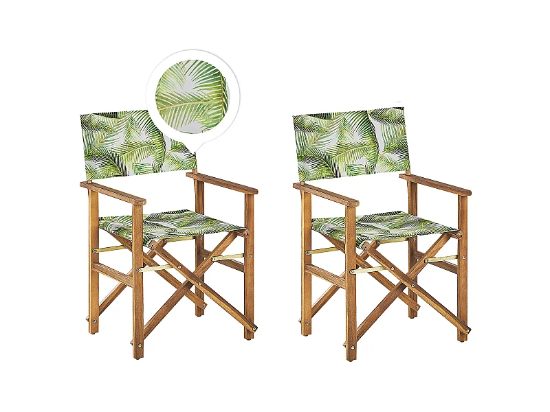 Lot de 2 chaises de jardin CINE Acacia Vert clair