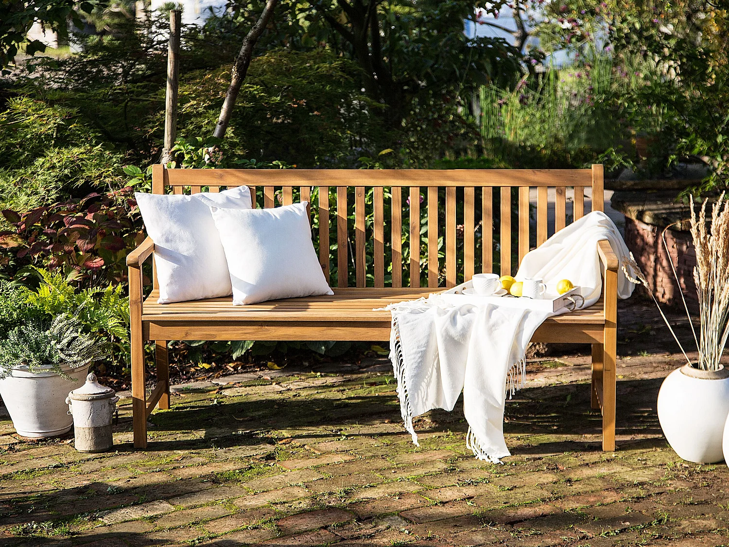 Banc de jardin VIVARA 180 cm Bois d'acacia certifié Marron clair