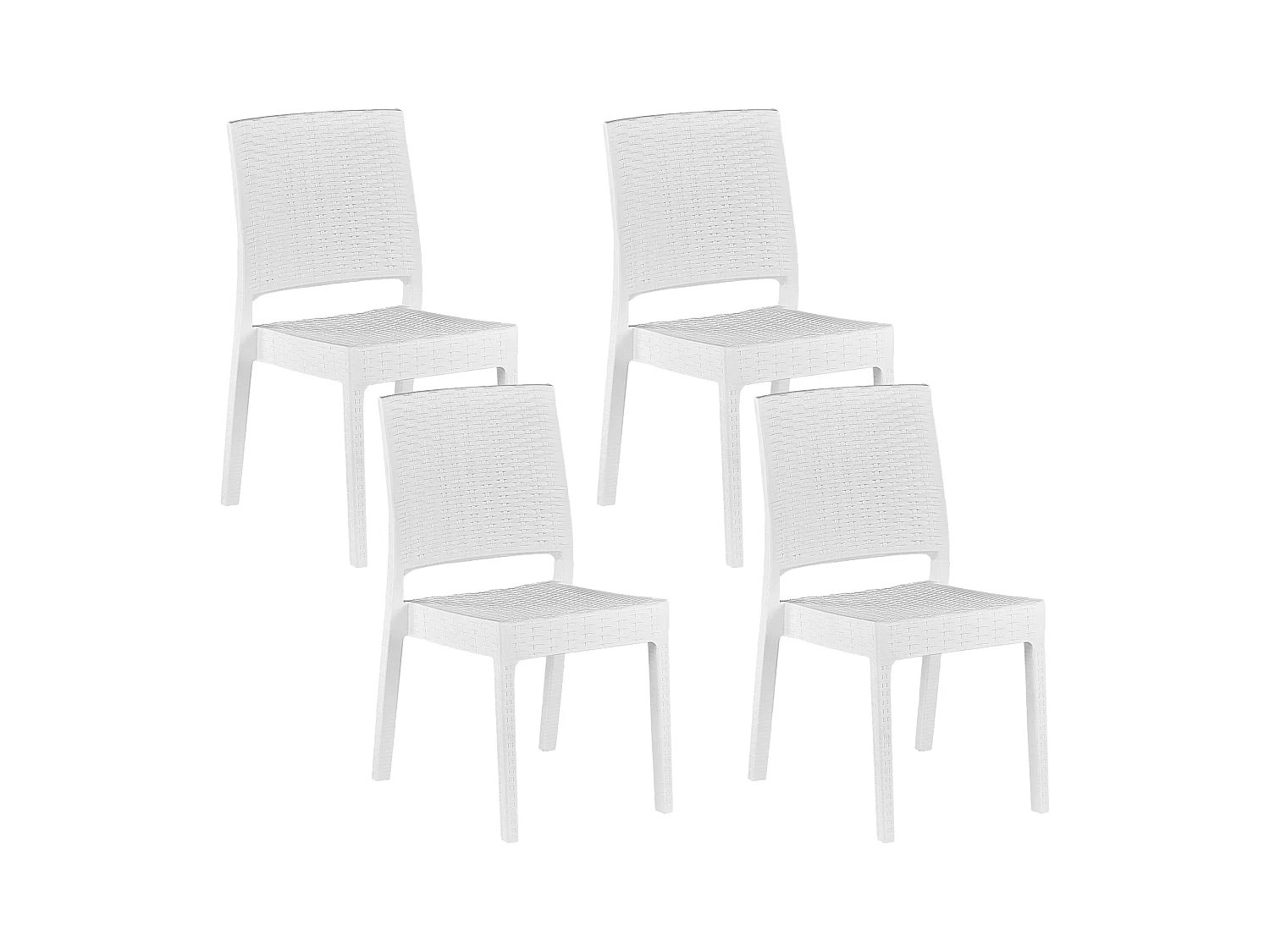 Lot de 4 chaises de jardin FOSSANO Matière synthétique Blanc