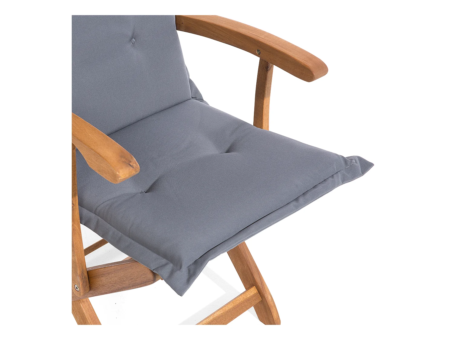 Lot de 2 chaises de jardin avec coussins MAUI Acacia Gris graphite