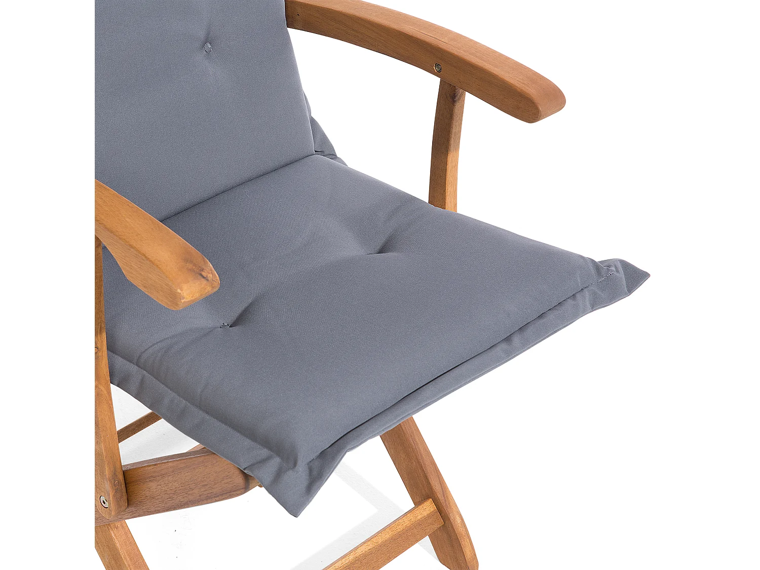 Lot de 2 chaises de jardin avec coussins MAUI Acacia Gris graphite