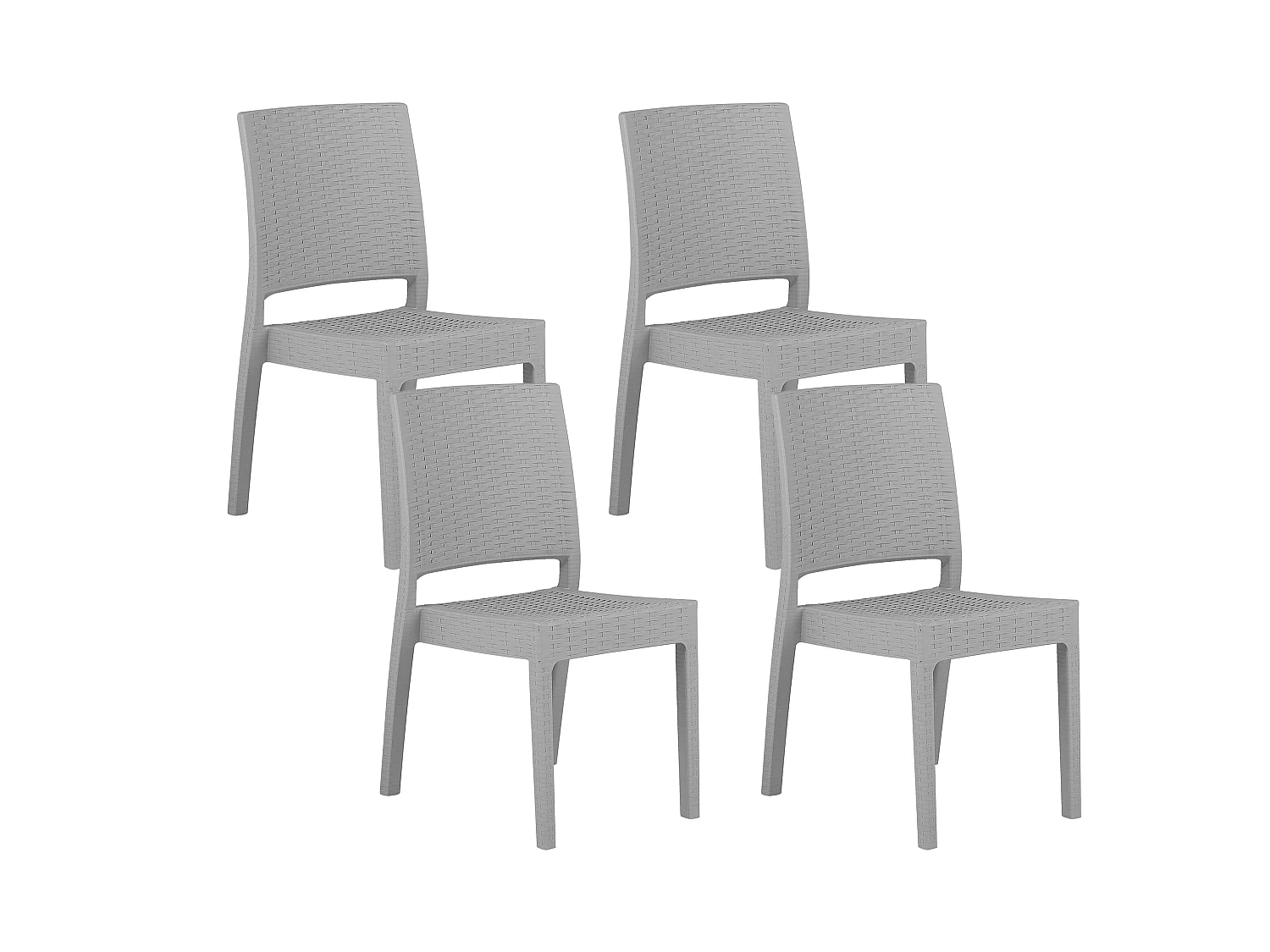Conjunto de 4 cadeiras de jardim FOSSANO Material sintético Cinzento claro