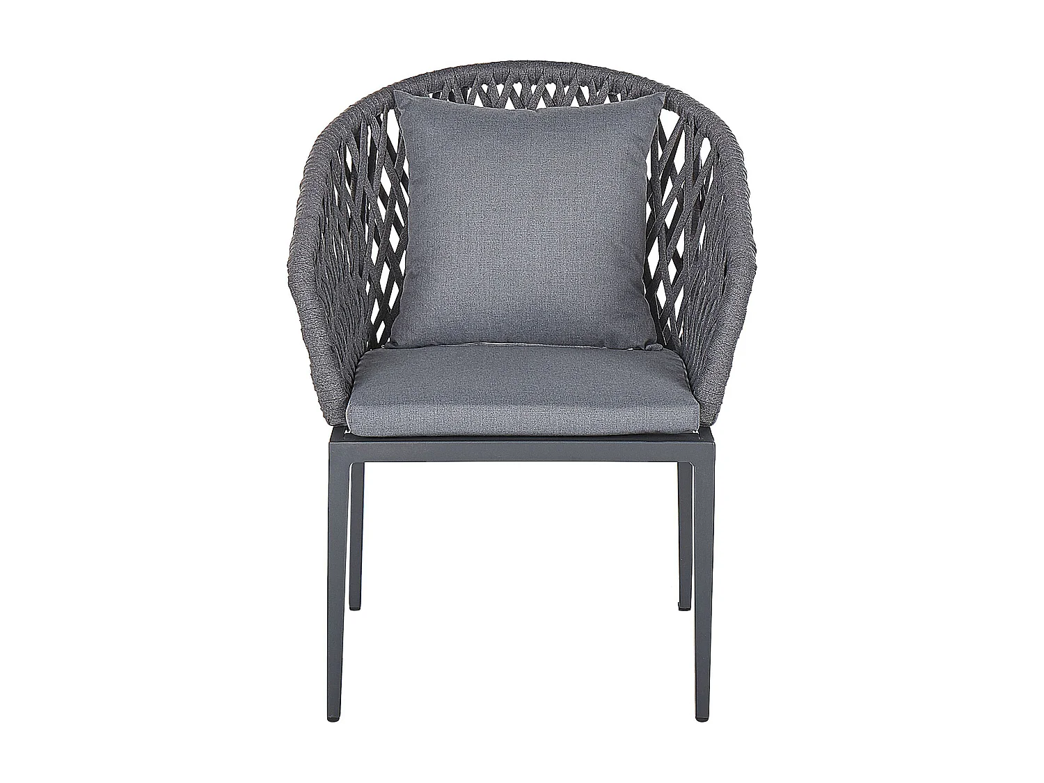 Conjunto de 2 sillas de jardín con cojines LIPARI Metal Gris