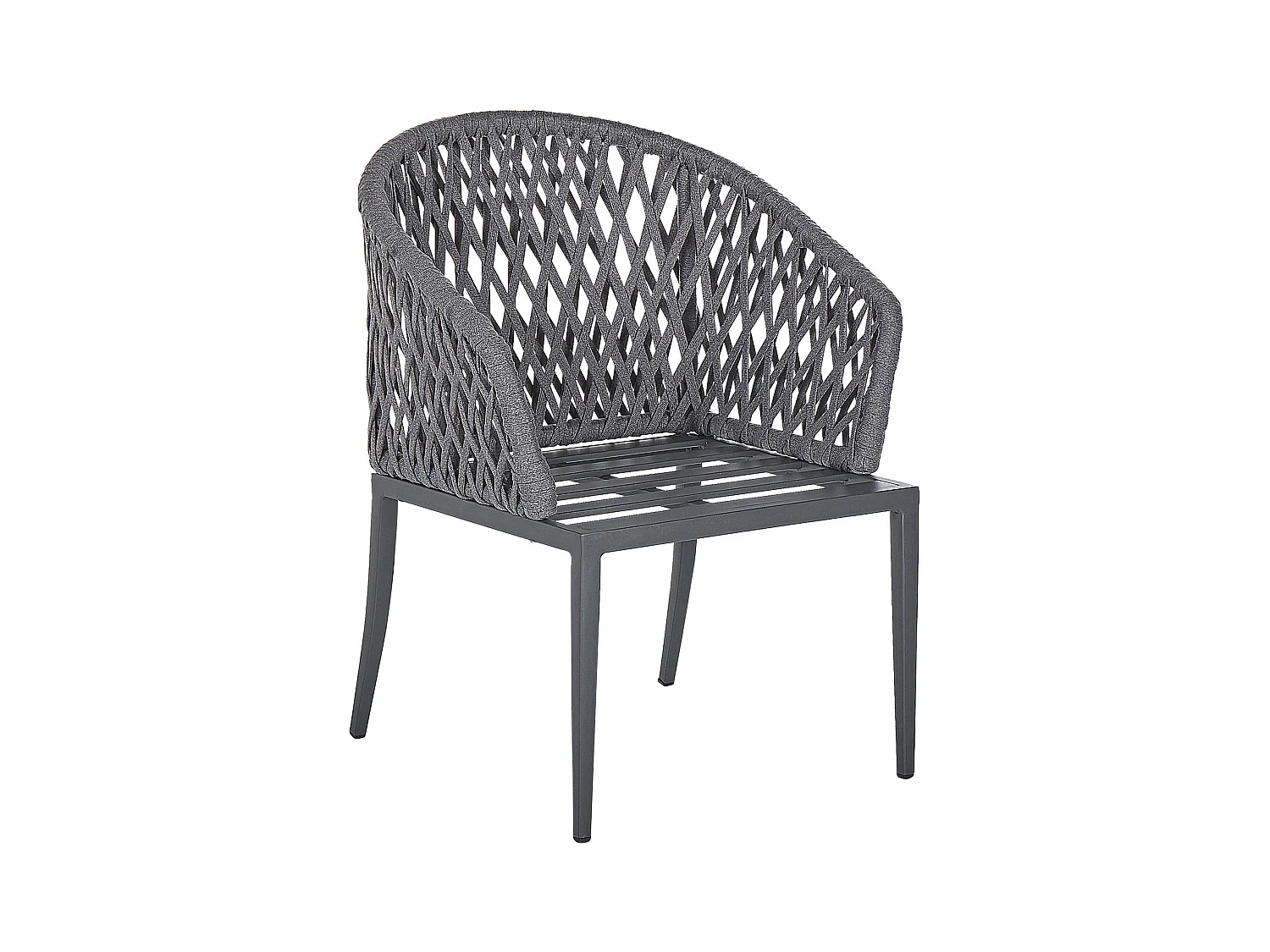 Lot de 2 chaises de jardin avec coussins LIPARI Métal Gris