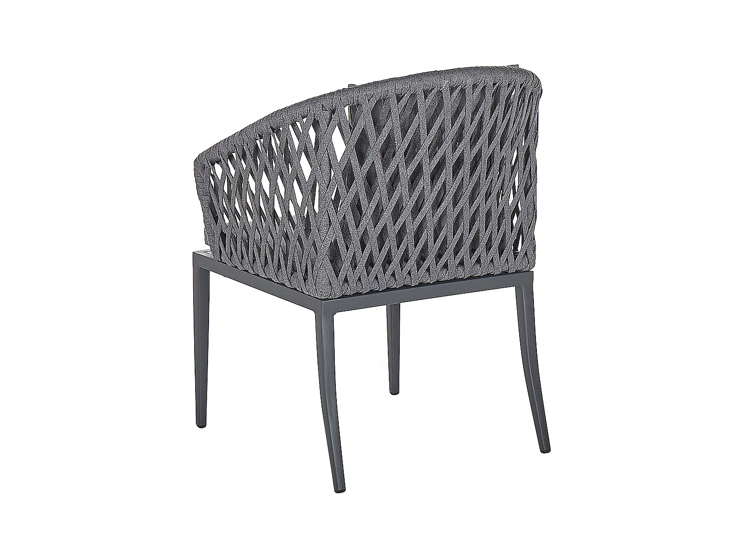 Lot de 2 chaises de jardin avec coussins LIPARI Métal Gris