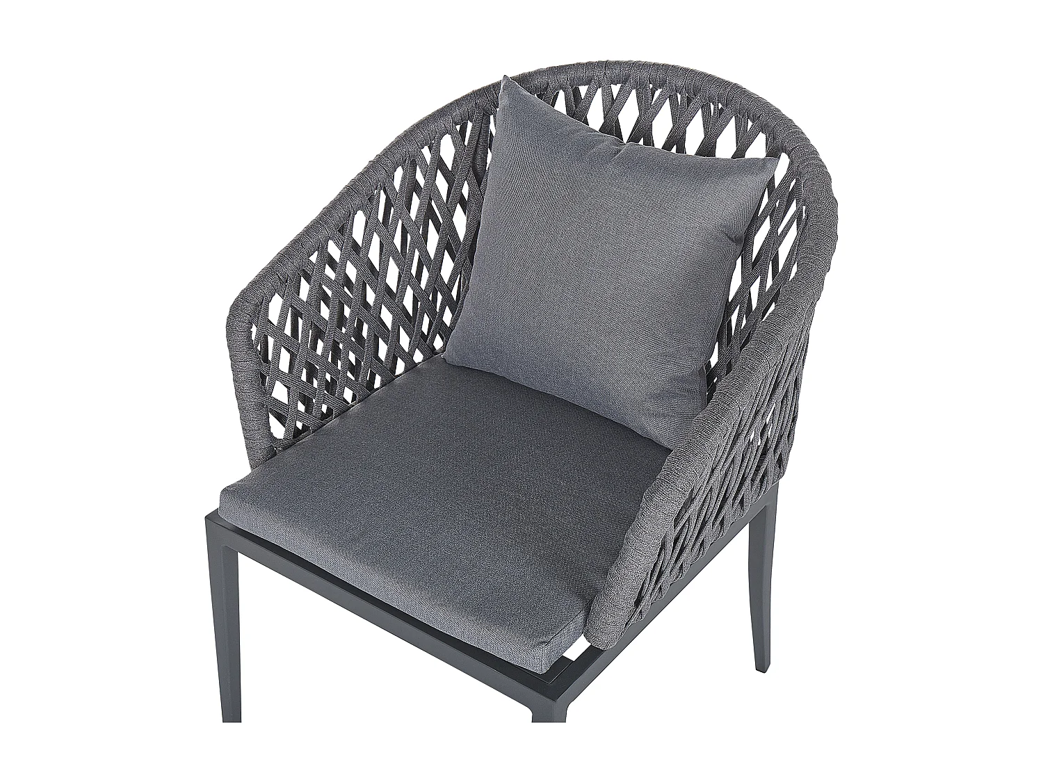 Set van 2 stoelen met zitkussen LIPARI Metaal Grijs