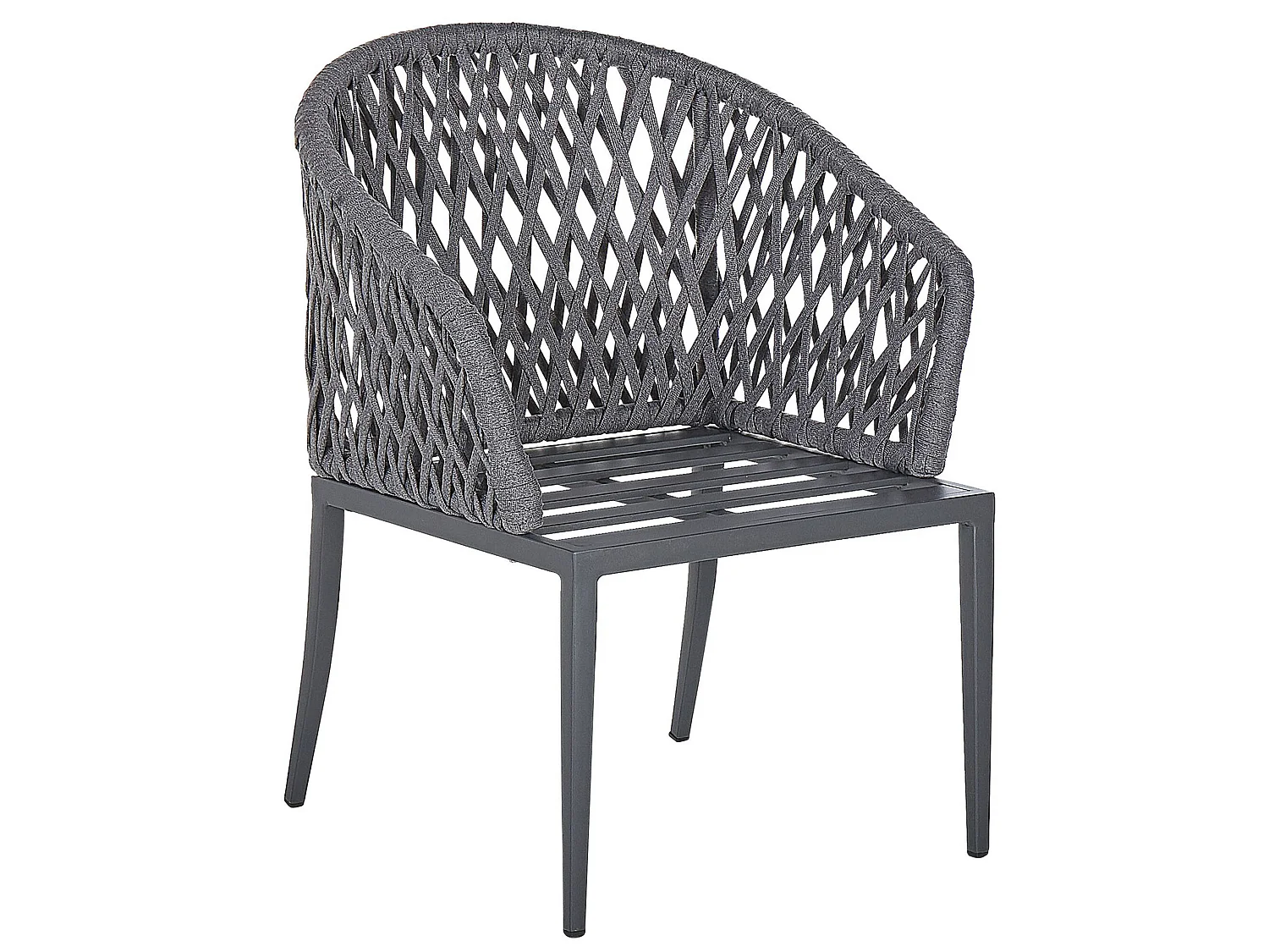 Zestaw 2 krzeseł ogrodowych z poduszkami LIPARI Metal Szary