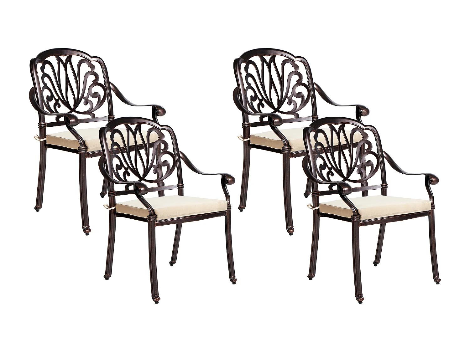 Set van 4 stoelen met zitkussen ANCONA Metaal Donkerbruin