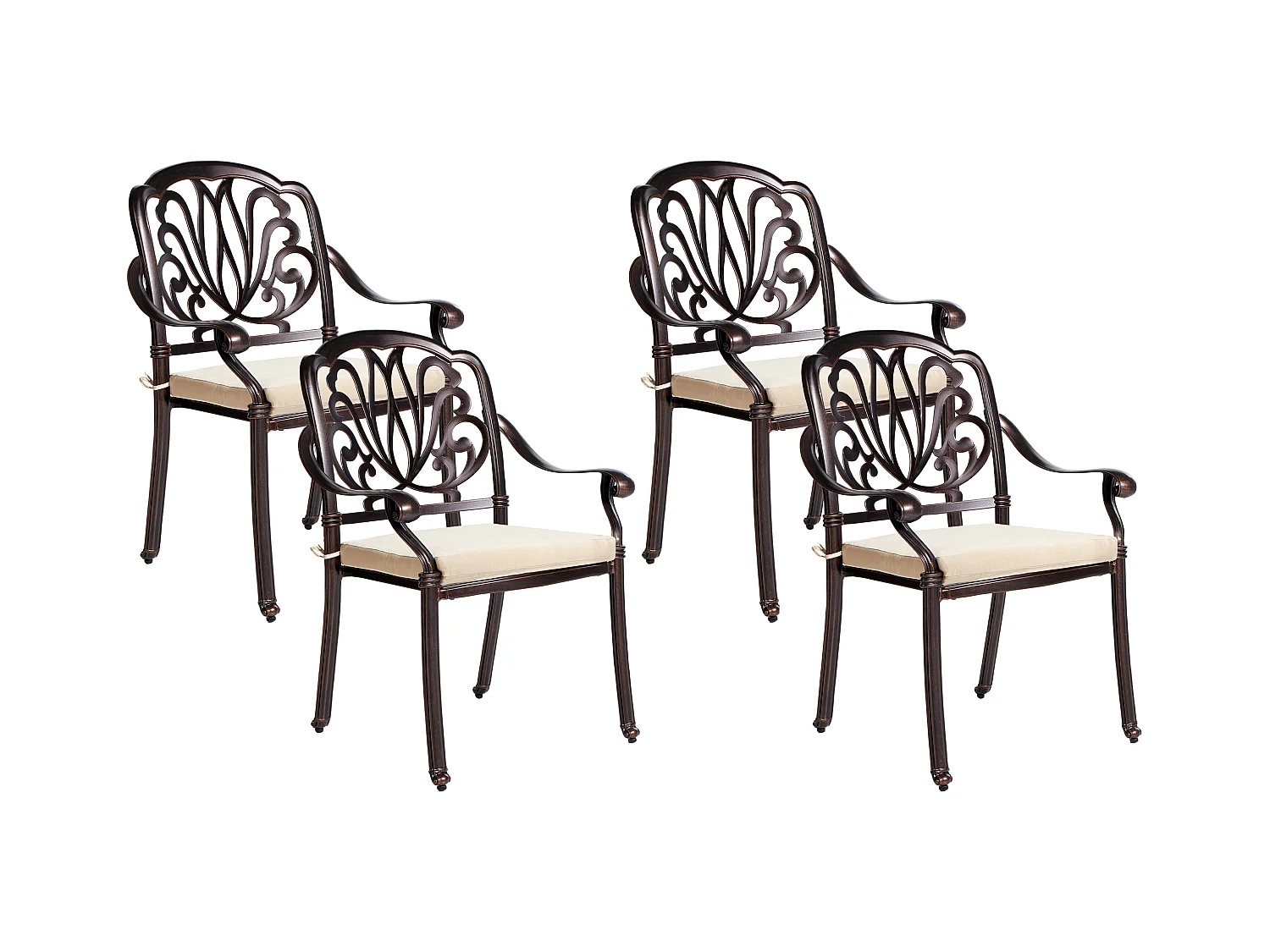 Set van 4 stoelen met zitkussen ANCONA Metaal Donkerbruin