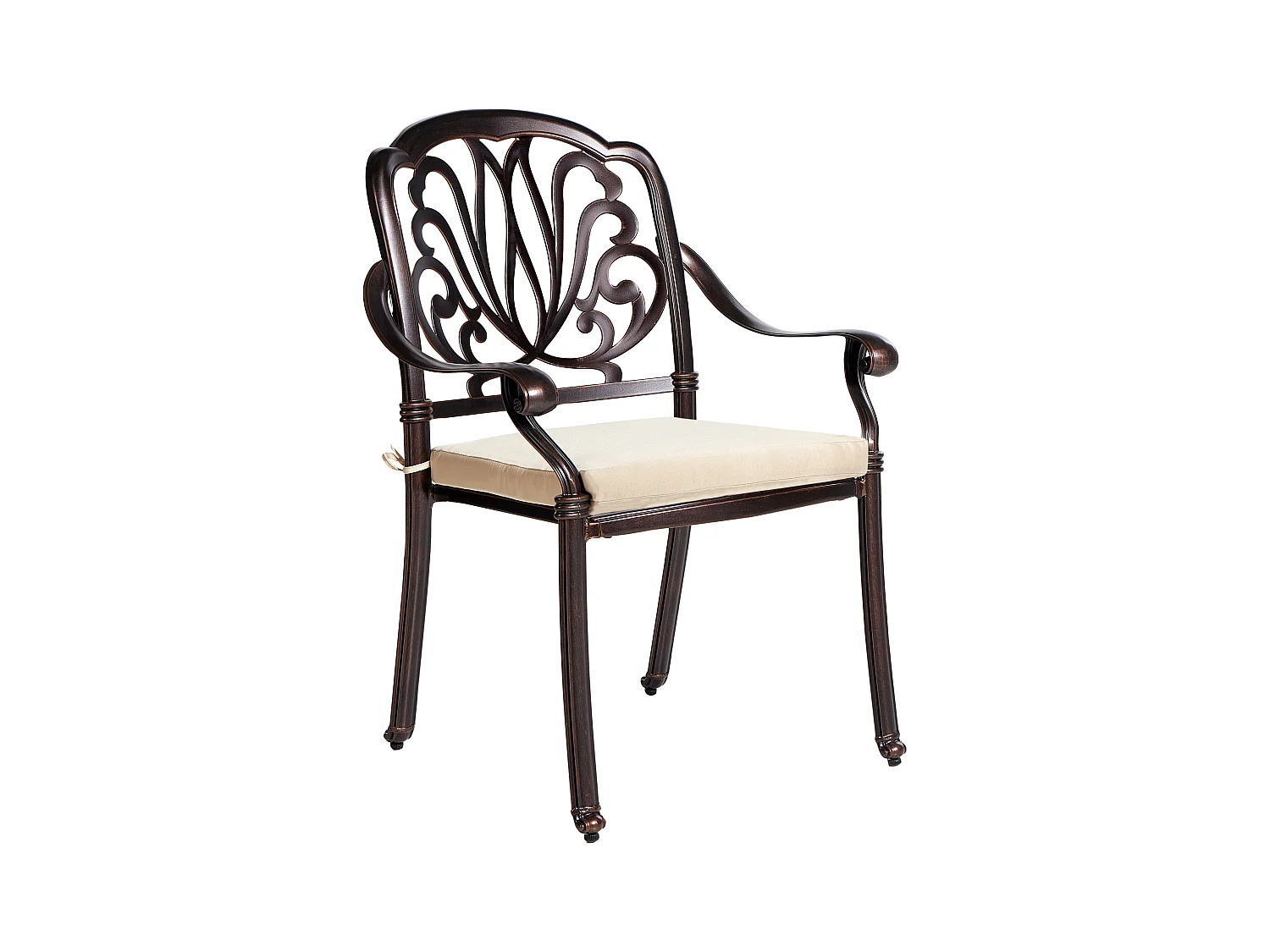 Lot de 4 chaises de jardin avec coussins ANCONA Métal Marron foncé