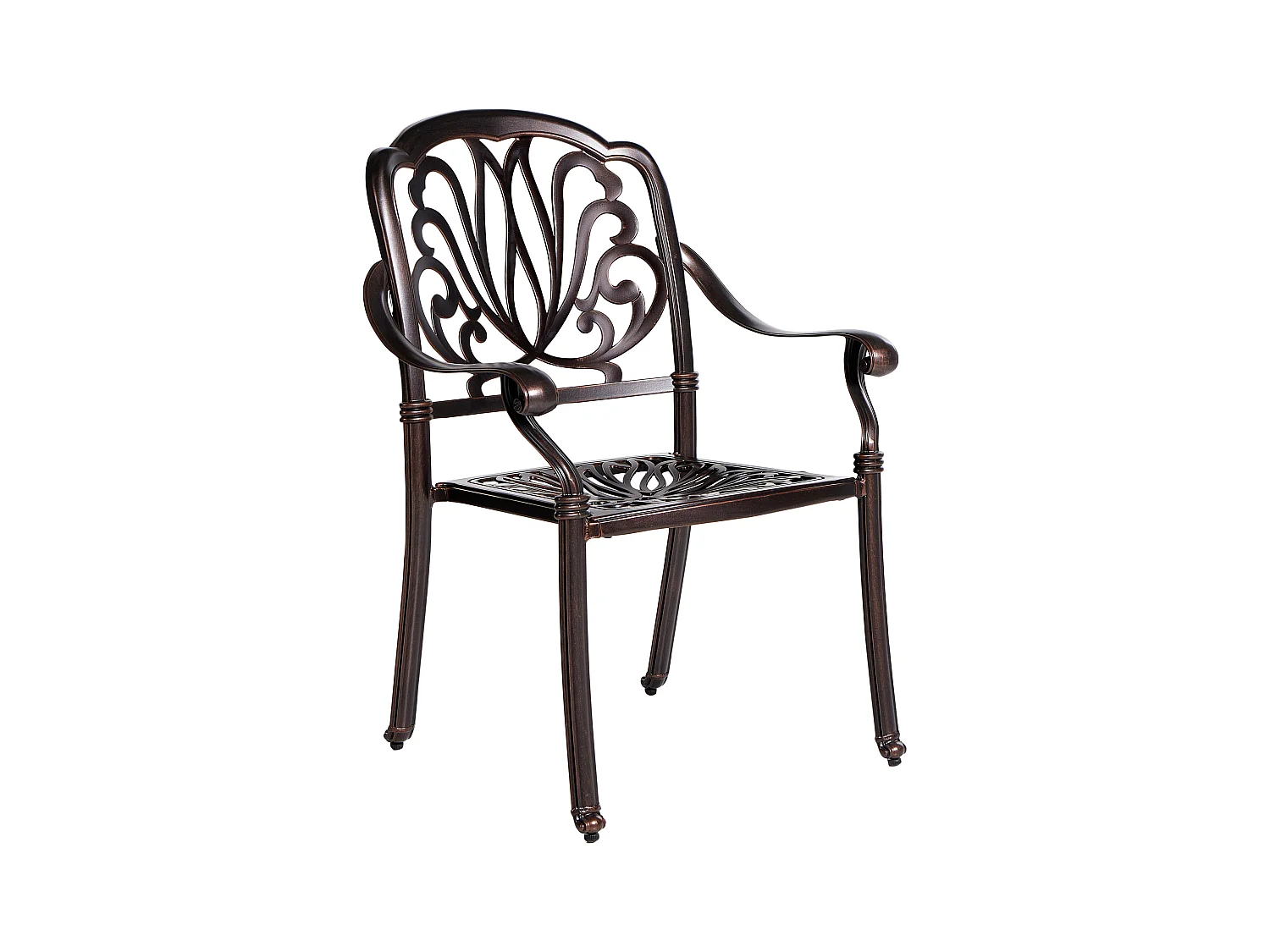 Lot de 4 chaises de jardin avec coussins ANCONA Métal Marron foncé