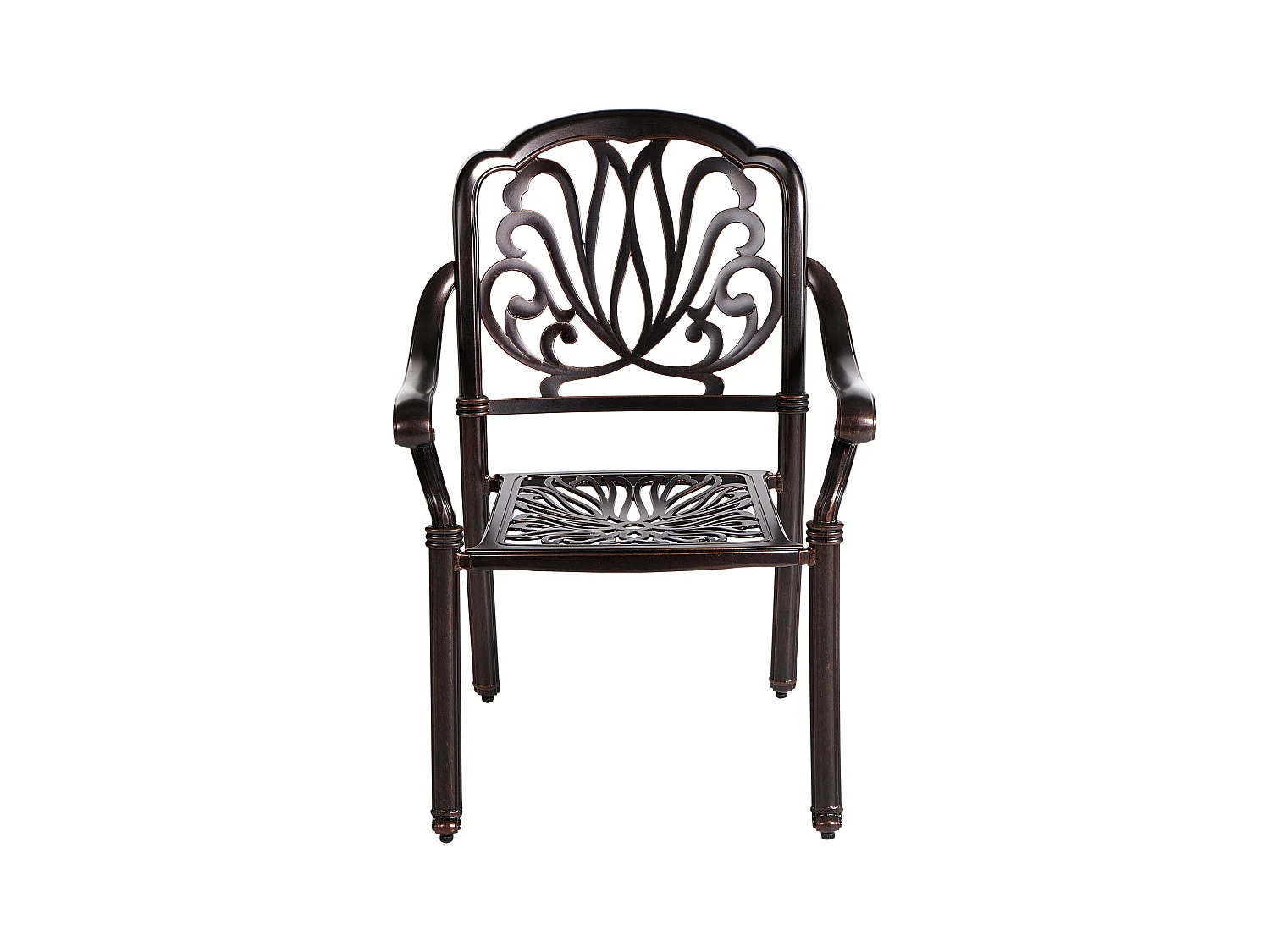 Lot de 4 chaises de jardin avec coussins ANCONA Métal Marron foncé