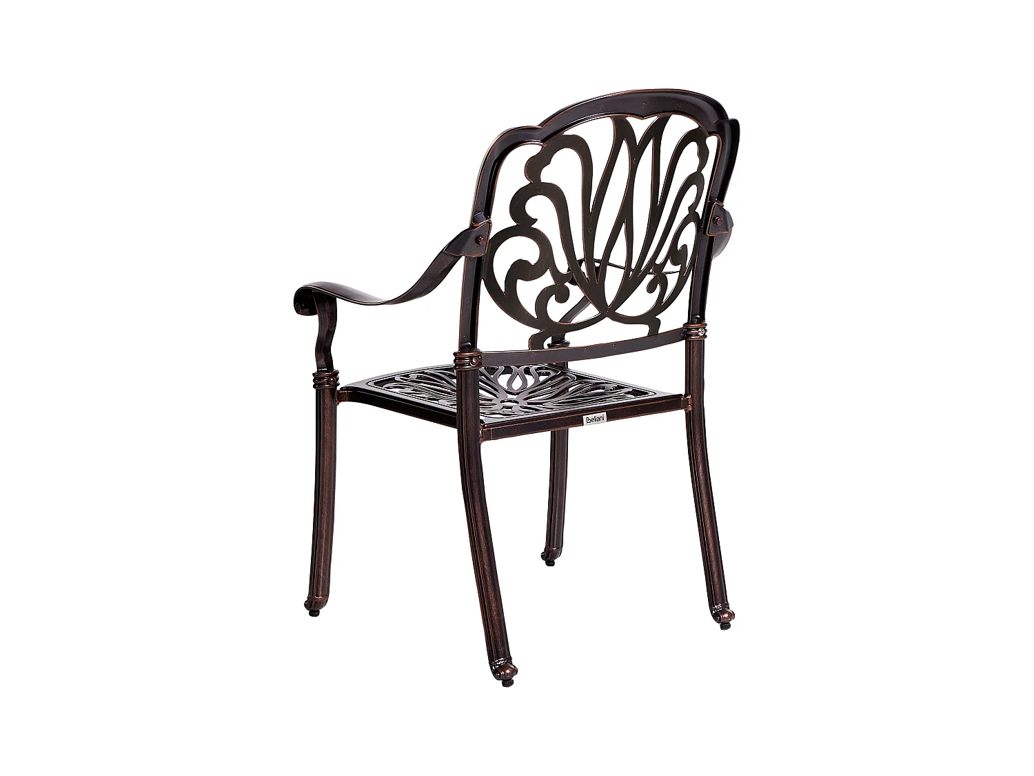 Lot de 4 chaises de jardin avec coussins ANCONA Métal Marron foncé