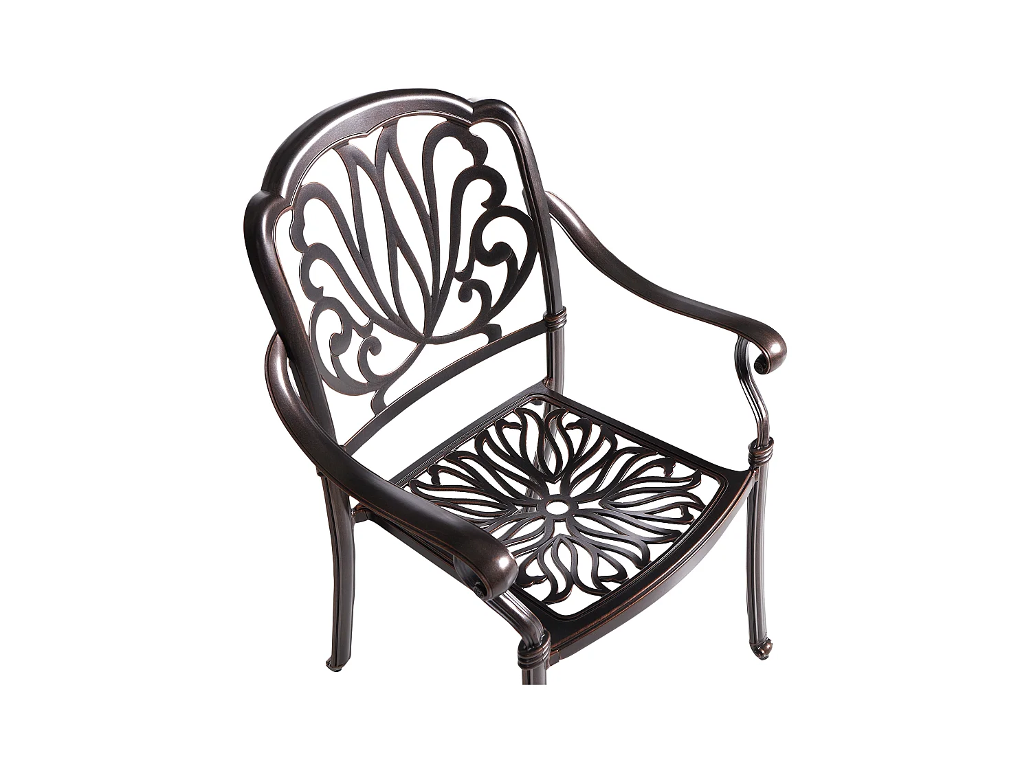 Lot de 4 chaises de jardin avec coussins ANCONA Métal Marron foncé