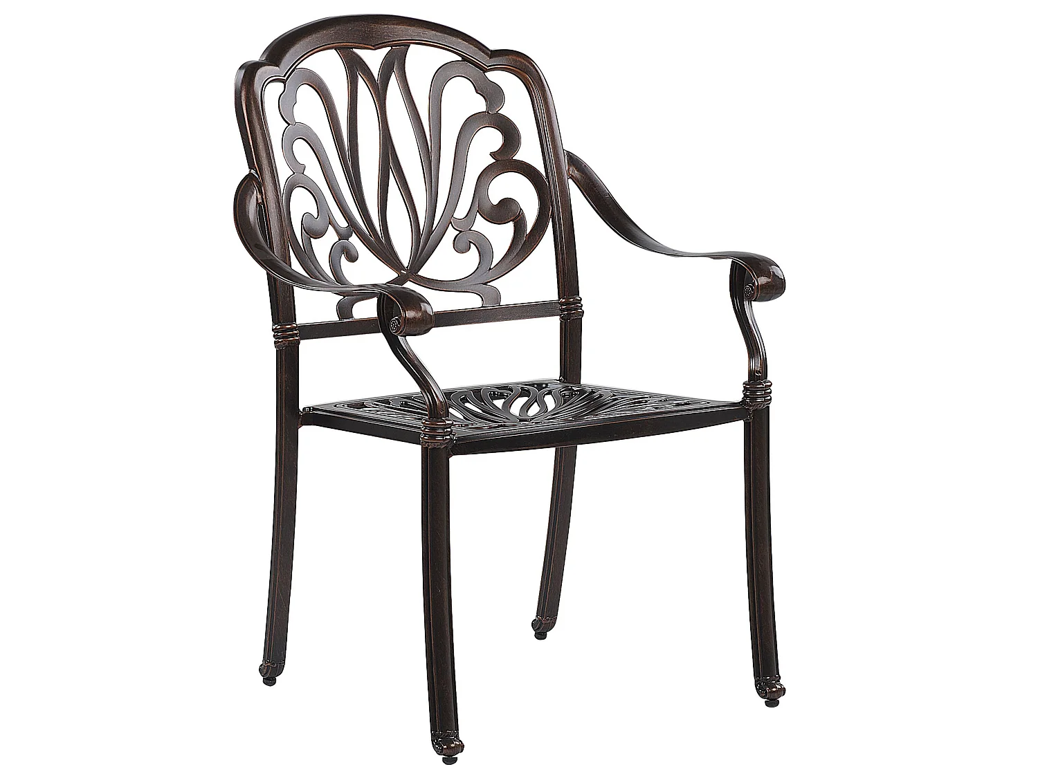 Lot de 4 chaises de jardin avec coussins ANCONA Métal Marron foncé
