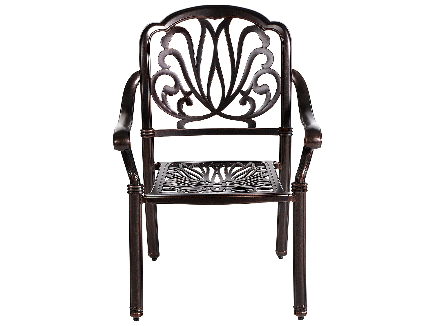 Lot de 4 chaises de jardin avec coussins ANCONA Métal Marron foncé