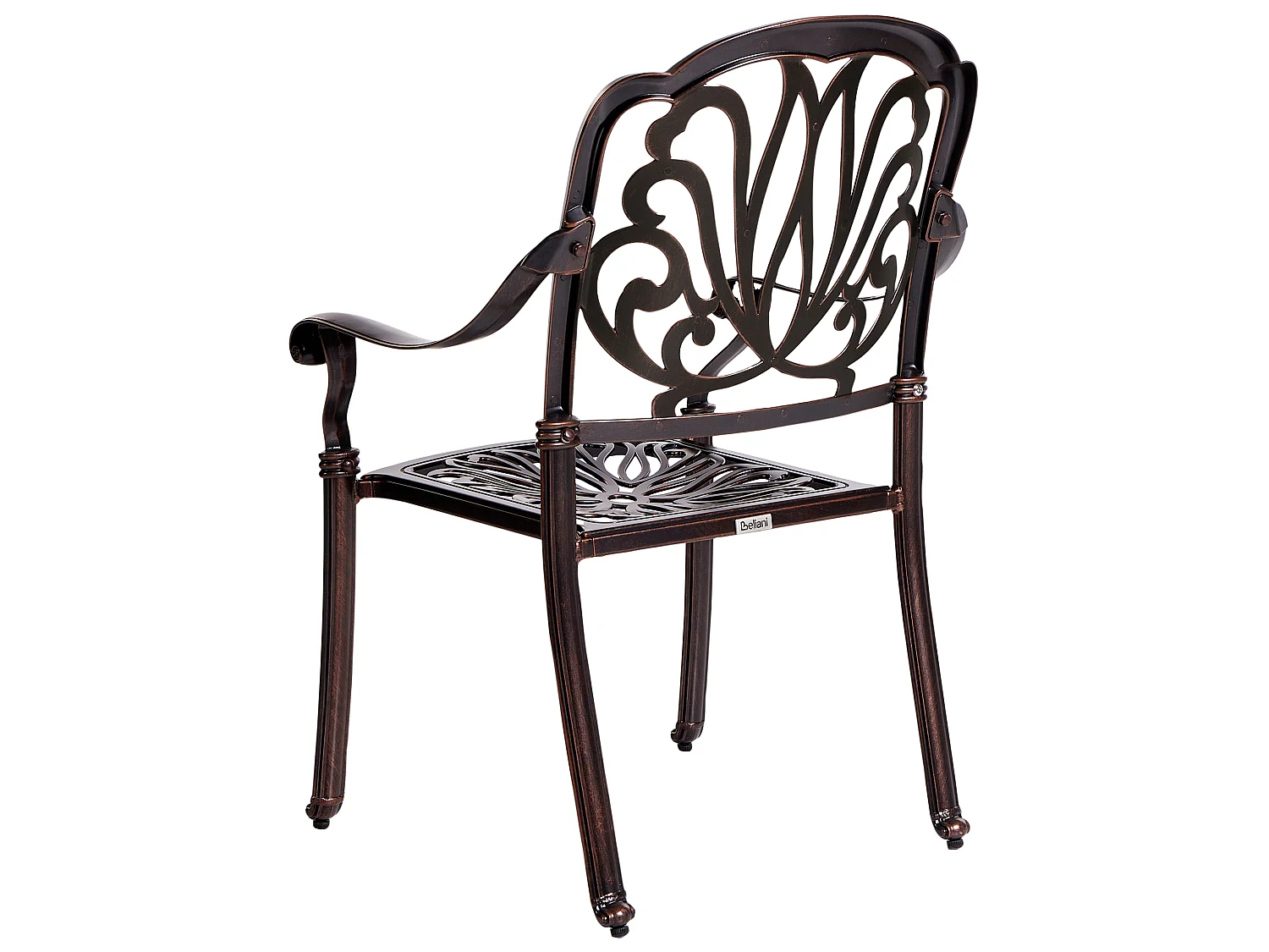 Lot de 4 chaises de jardin avec coussins ANCONA Métal Marron foncé