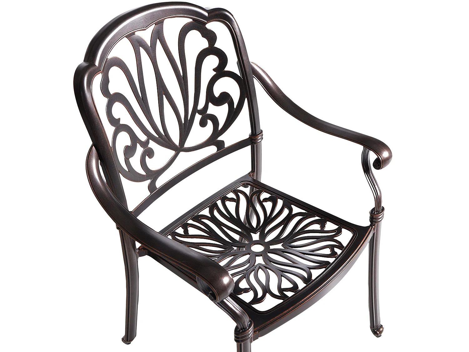Lot de 4 chaises de jardin avec coussins ANCONA Métal Marron foncé