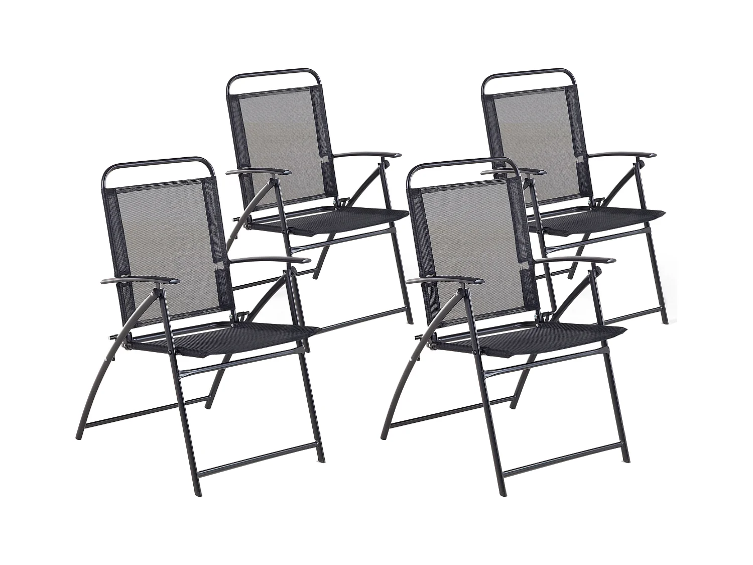 Lot de 4 chaises de jardin LIVO Métal Noir