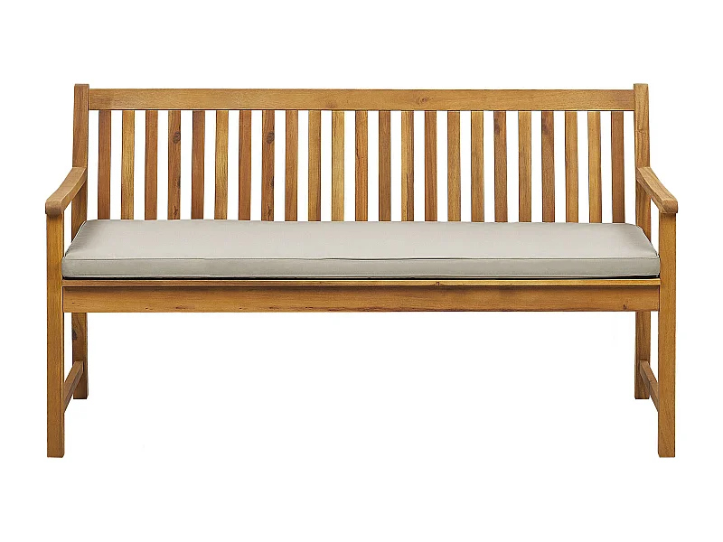 Banc avec coussin d'assise VIVARA 160 cm Bois d'acacia certifié Beige
