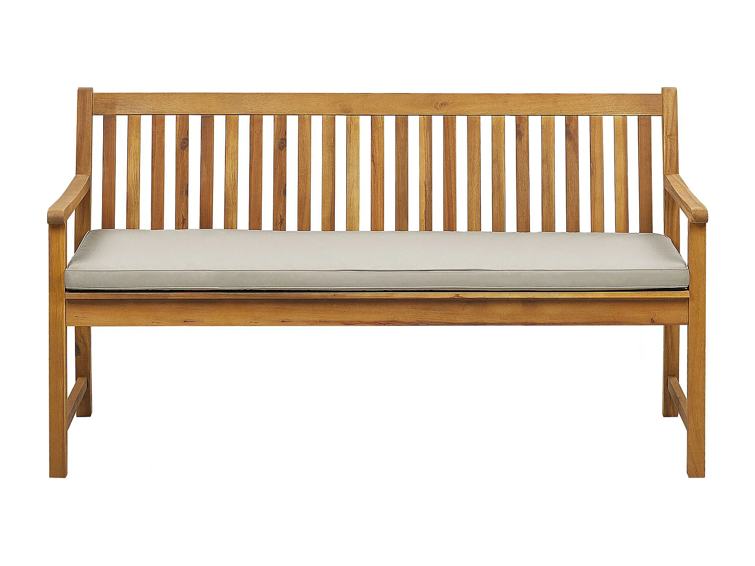 Banc avec coussin d\'assise VIVARA 160 cm Bois d\'acacia certifié Beige