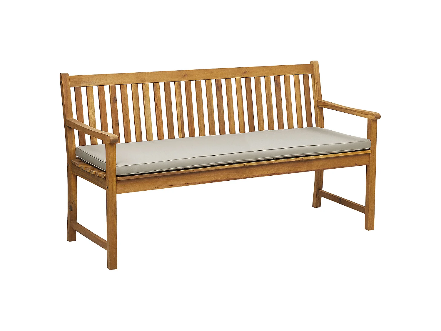 Banc avec coussin d'assise VIVARA 160 cm Bois d'acacia certifié Beige