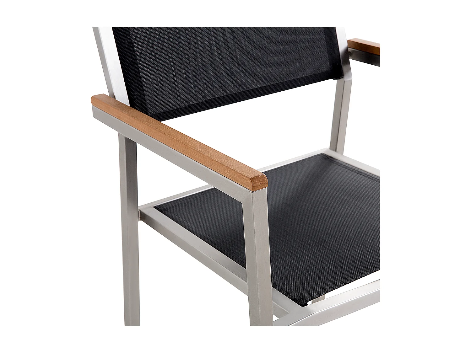 Lot de 4 chaises de jardin GROSSETO Acier inox Noir