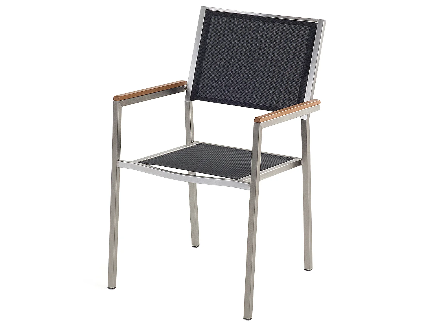 Lot de 4 chaises de jardin GROSSETO Acier inox Noir