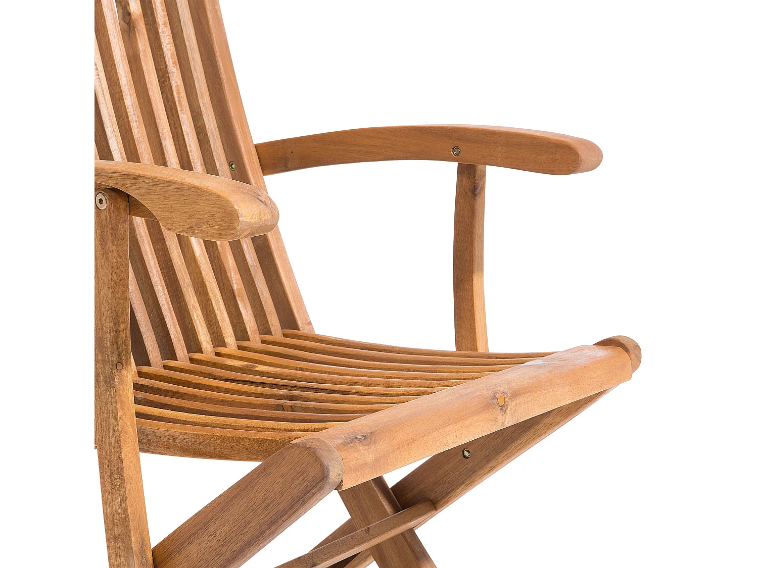 Lot de 2 chaises de jardin MAUI Acacia Marron clair