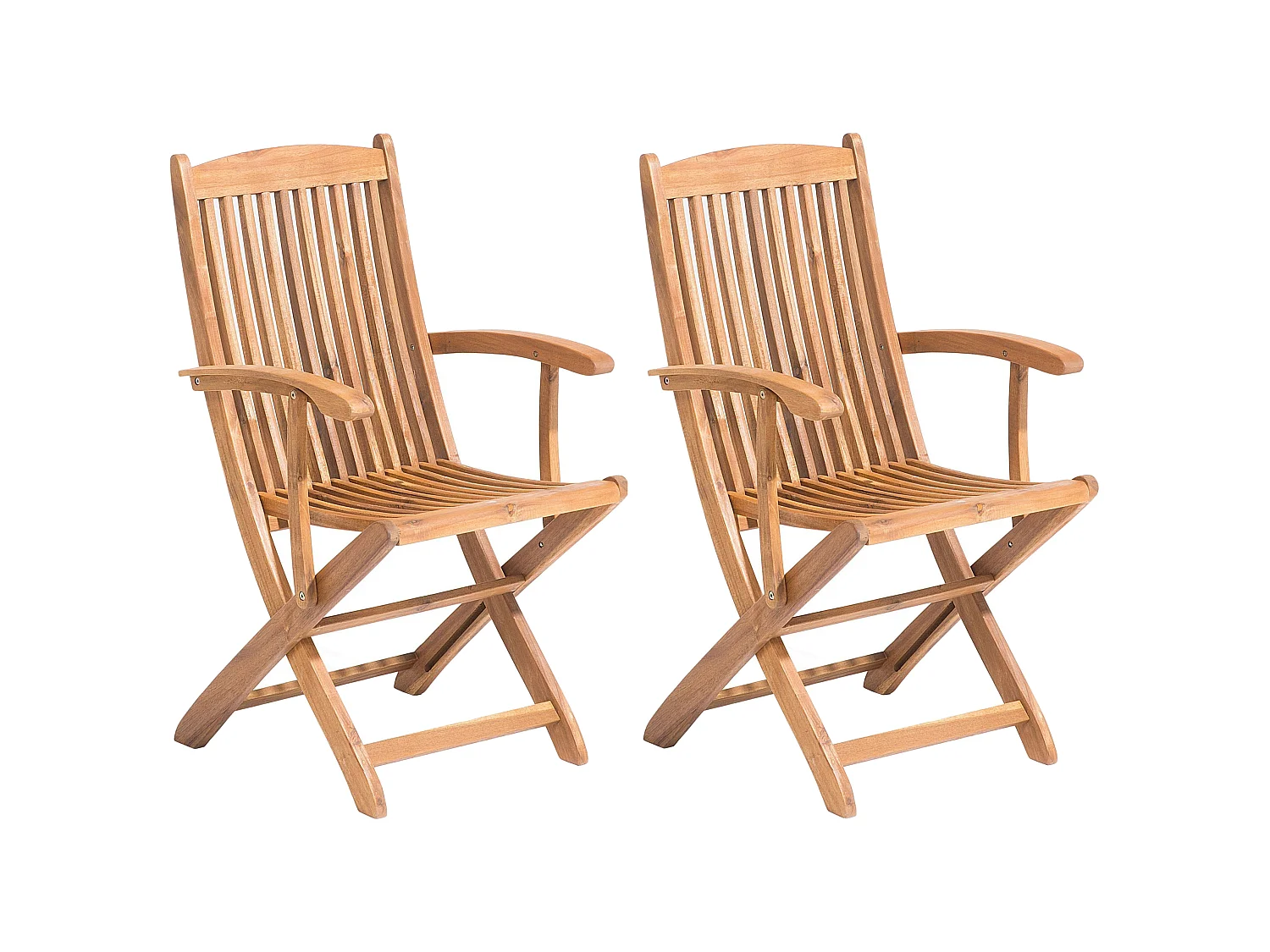 Set of 2 Garden Chairs MAUI Acacia Wood Light Brown