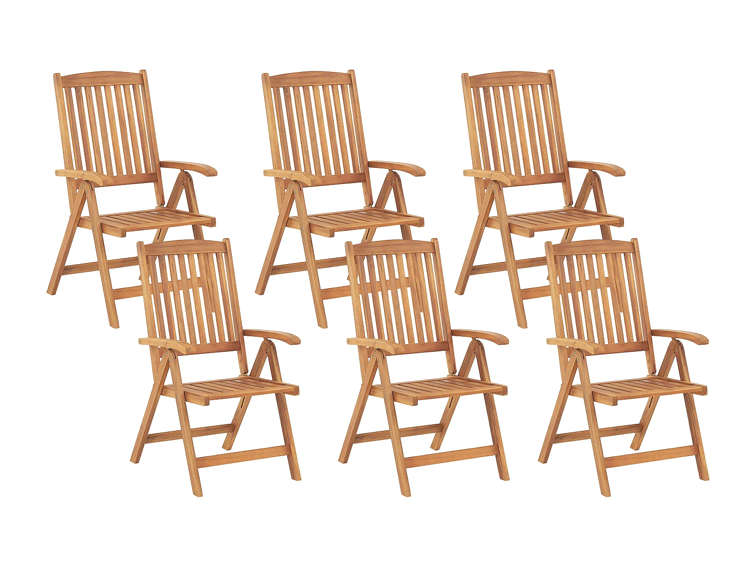 Set di 6 sedie da giardino JAVA Legno d'acacia Marrone chiaro