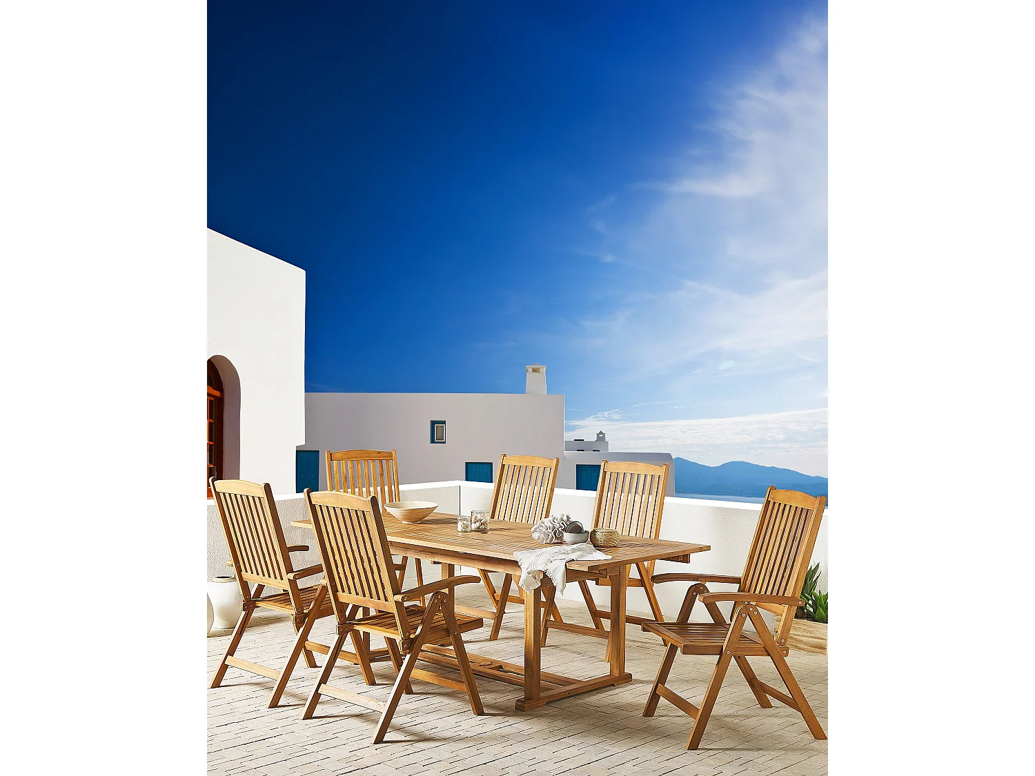 Set di 6 sedie da giardino JAVA Legno d'acacia Marrone chiaro