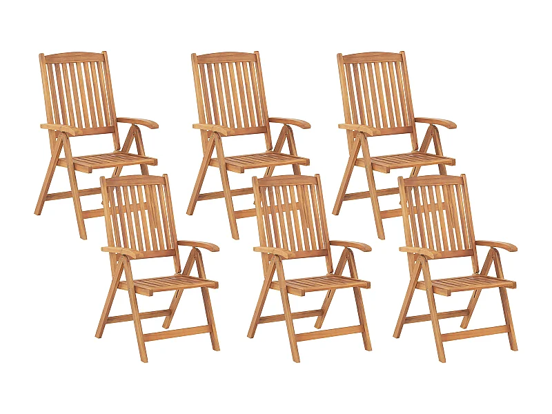 Set di 6 sedie da giardino JAVA Legno d'acacia Marrone chiaro