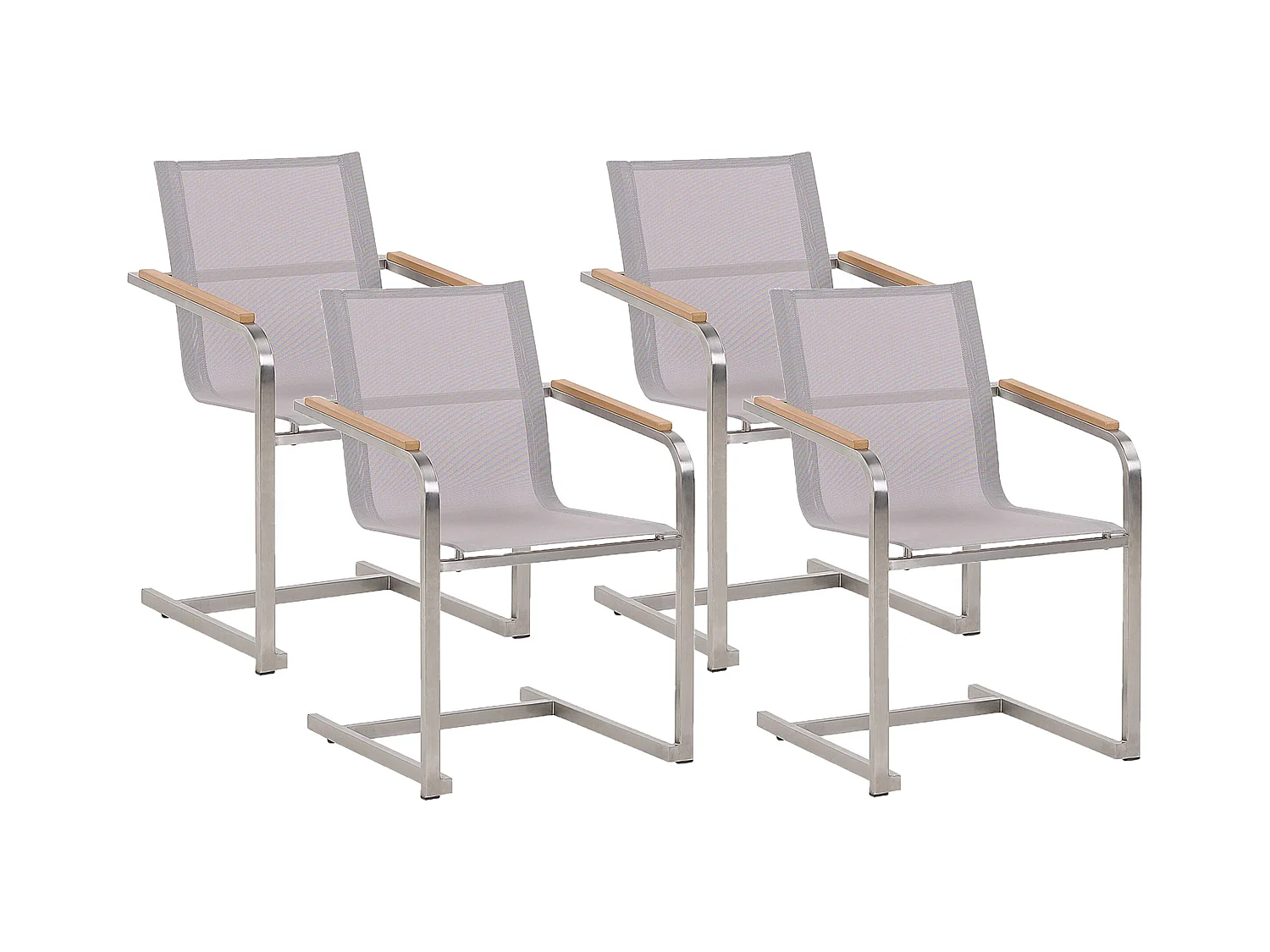 Set di 4 sedie da giardino COSOLETO Acciaio inox Beige
