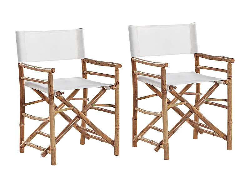 Gartenstuhl 2er Set MOLISE Bambusholz Braun