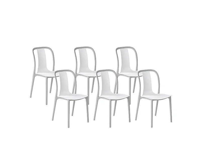 Lot de 6 chaises de jardin SPEZIA Blanc