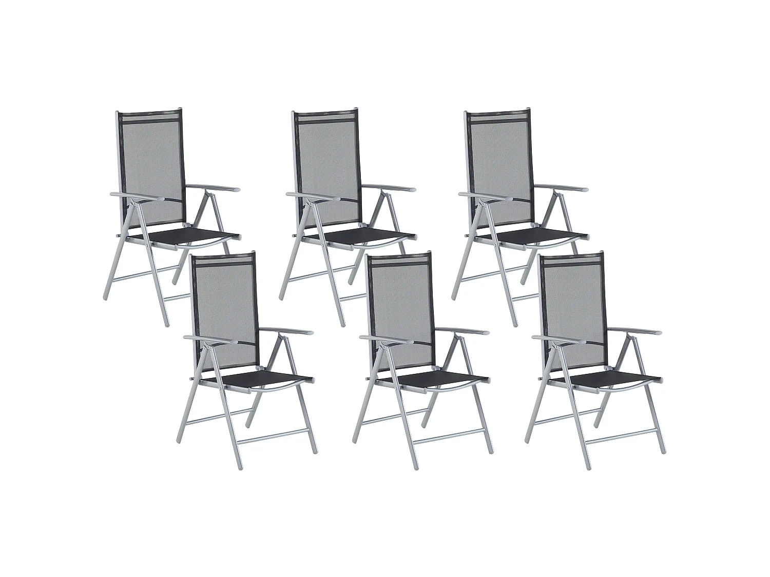 Set van 6 tuinstoelen CATANIA Metaal Zwart
