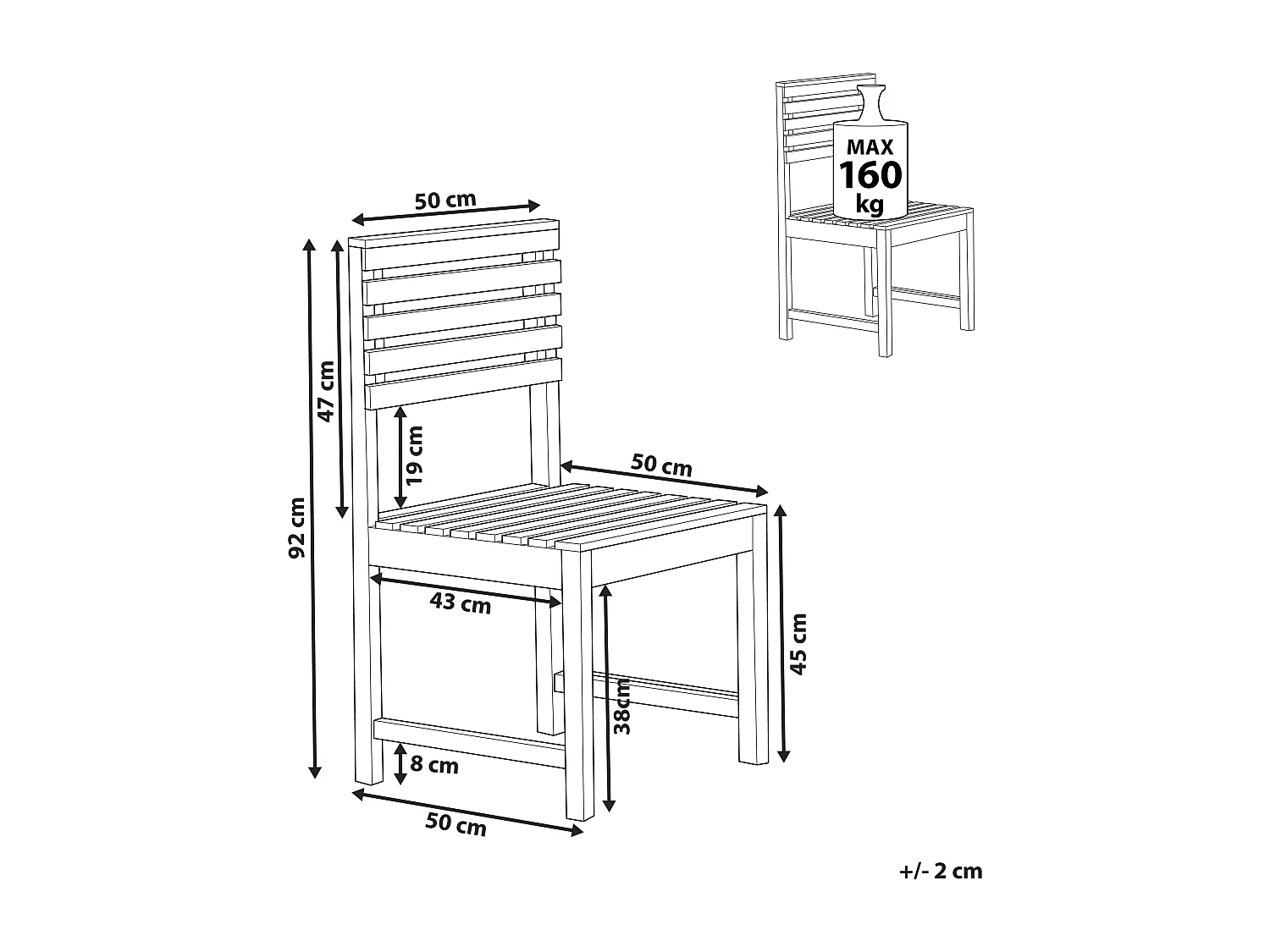 Section de jardin 1 place TREIA Acacia Marron