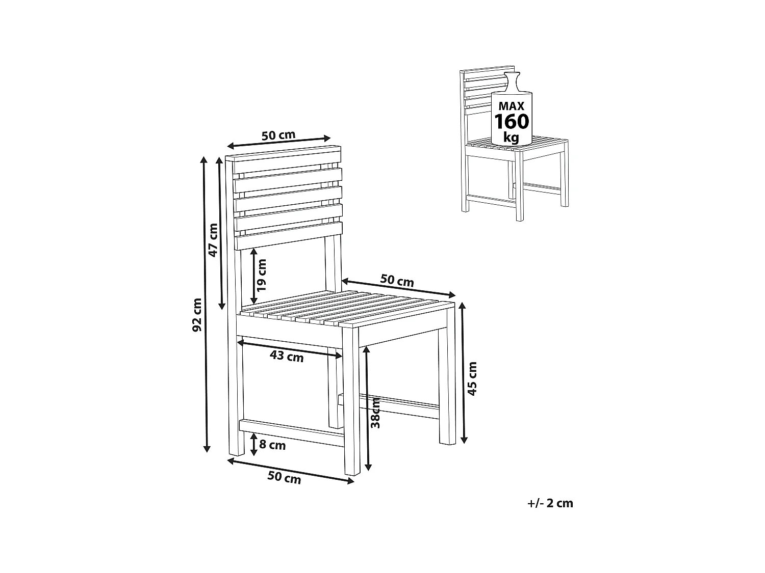 Section de jardin 1 place TREIA Acacia Marron