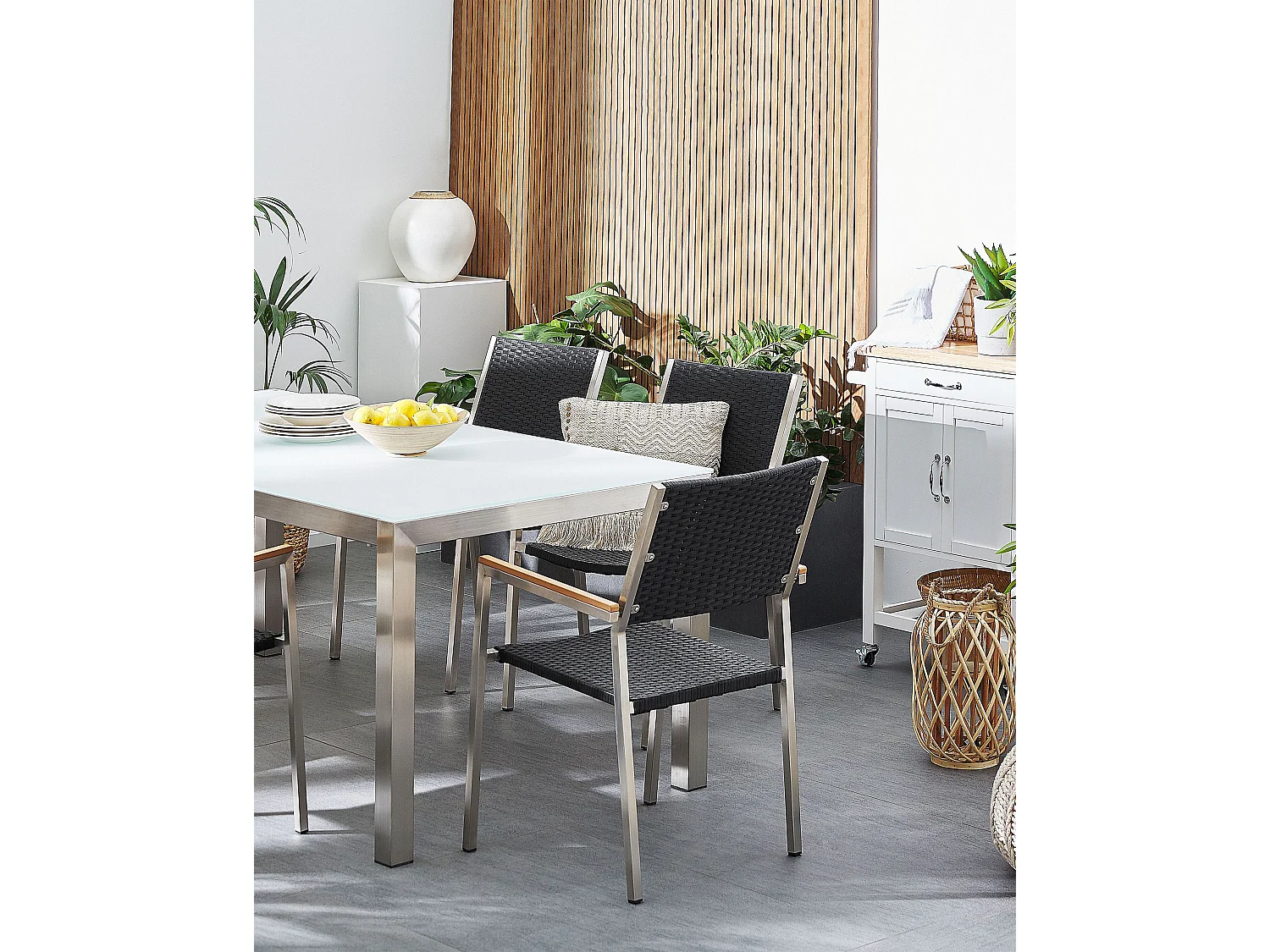 Lot de 2 chaises de jardin GROSSETO Polyrotin Noir