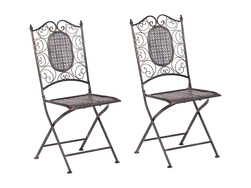 Zestaw 2 krzeseł ogrodowych BORMIO Składane Metal Czarny