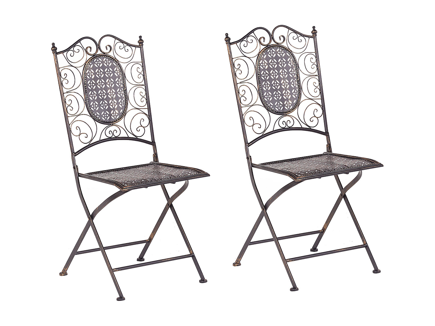 Lot de 2 chaises de jardin en acier noir BORMIO