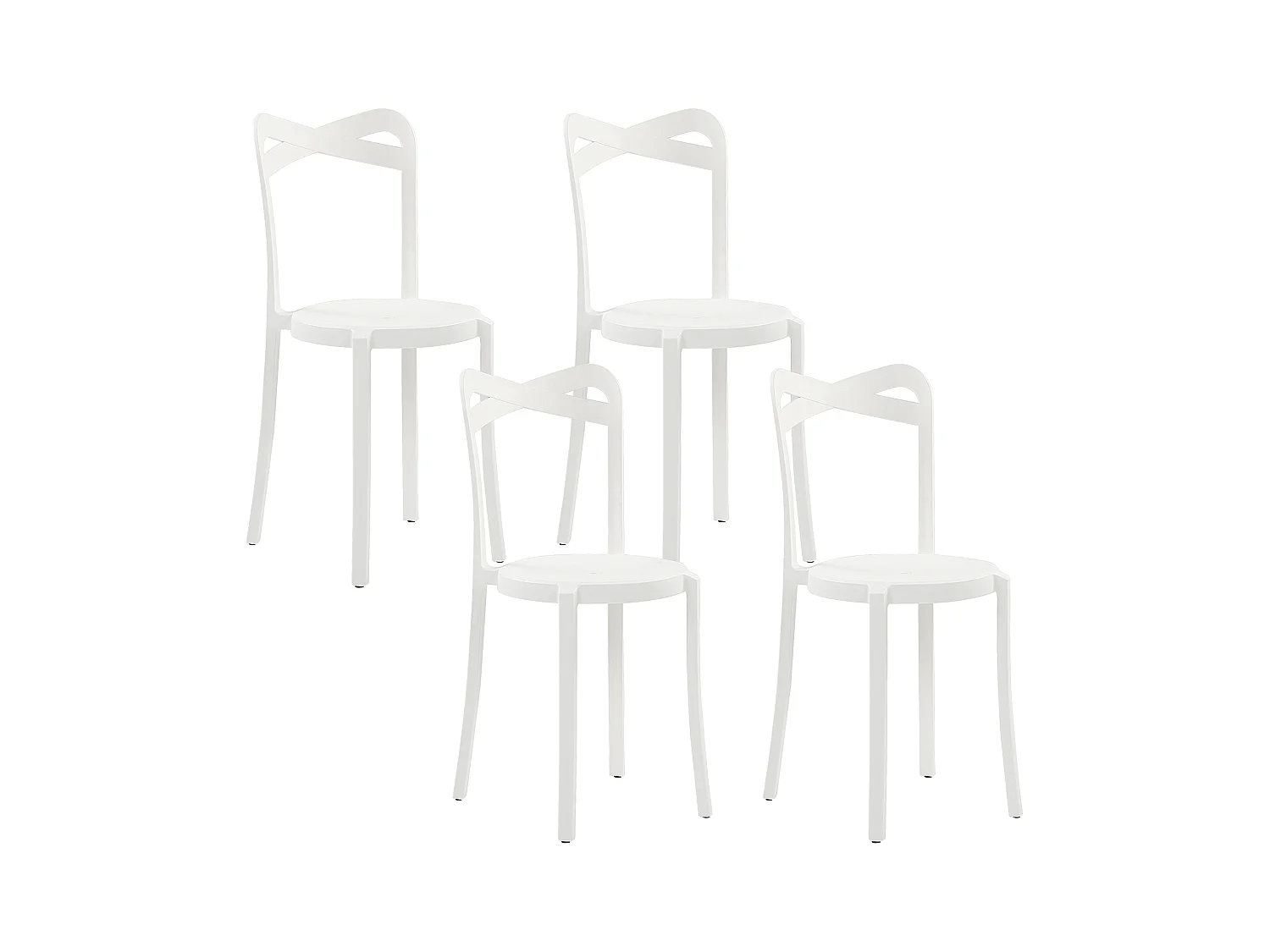 Lot de 4 chaises de jardin CAMOGLI Blanc