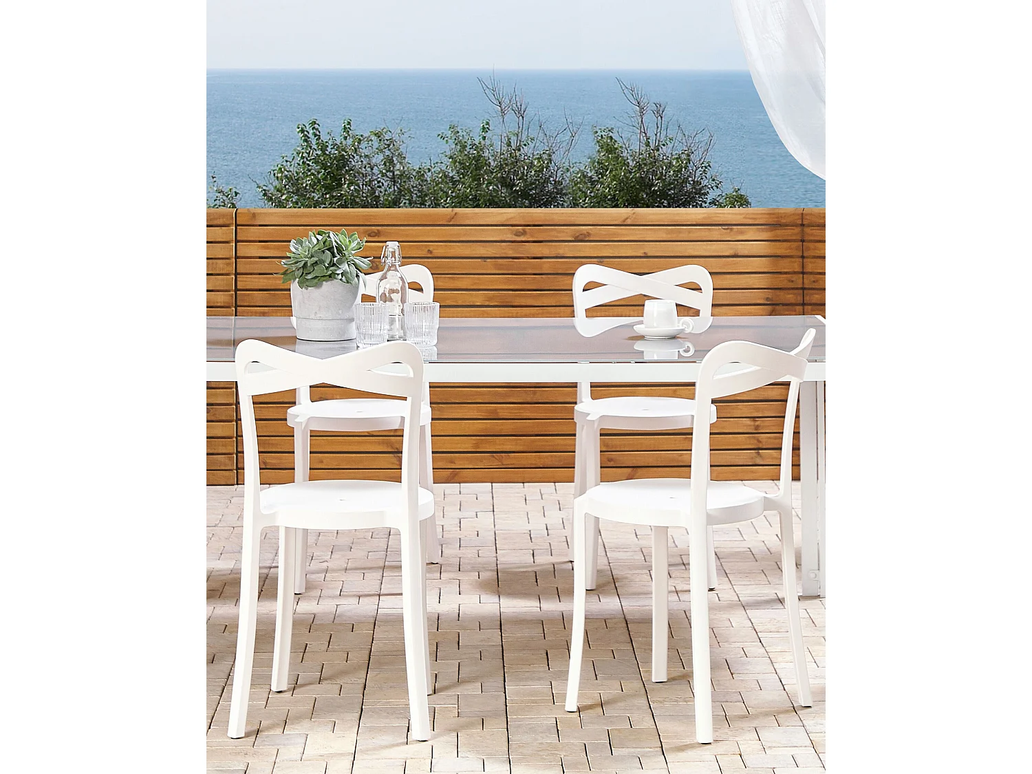 Set van 4 tuinstoelen CAMOGLI Synthetisch materiaal Wit