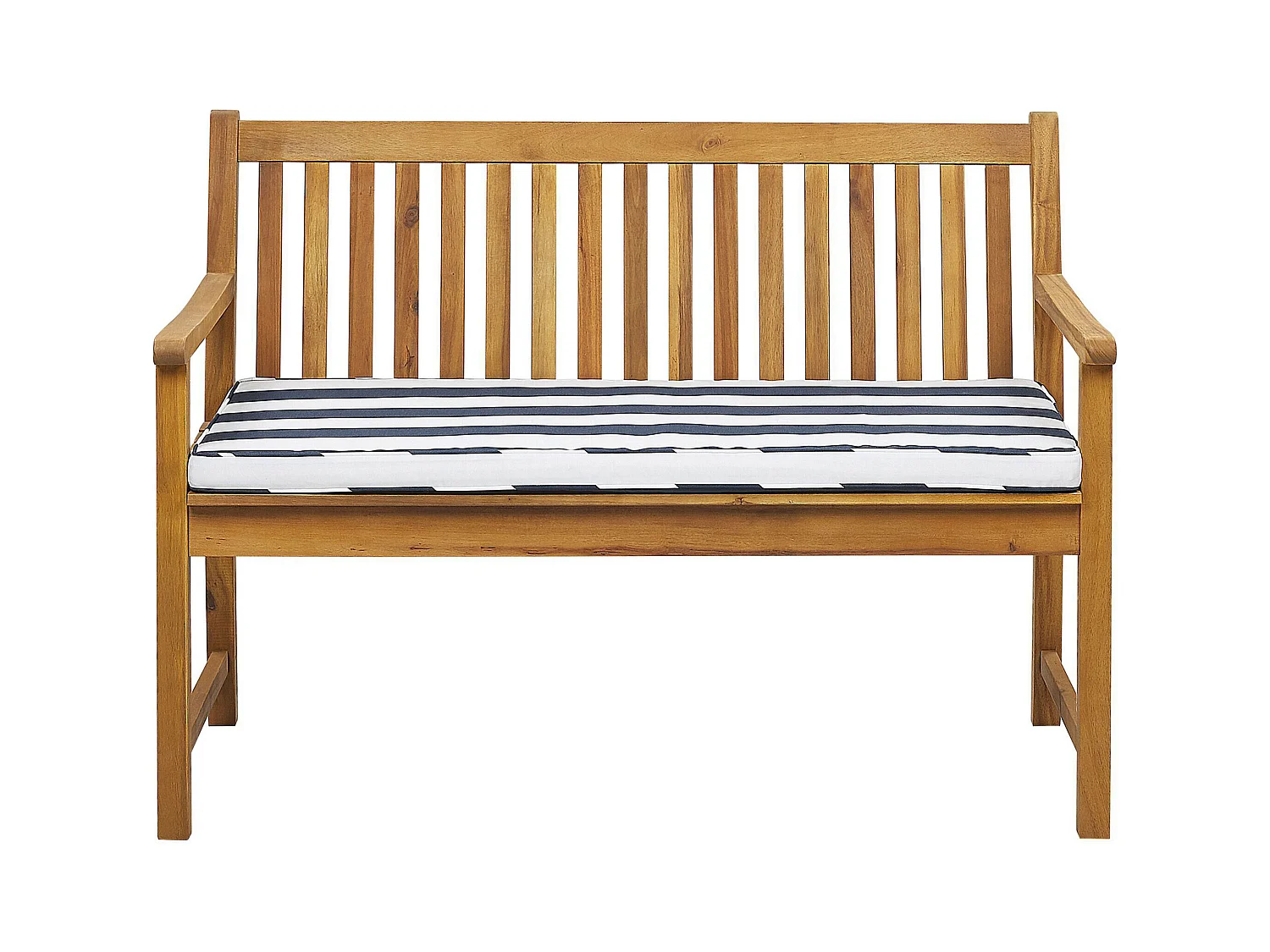 Banc avec coussin d'assise VIVARA 120 cm Bois d'acacia certifié Bleu marine
