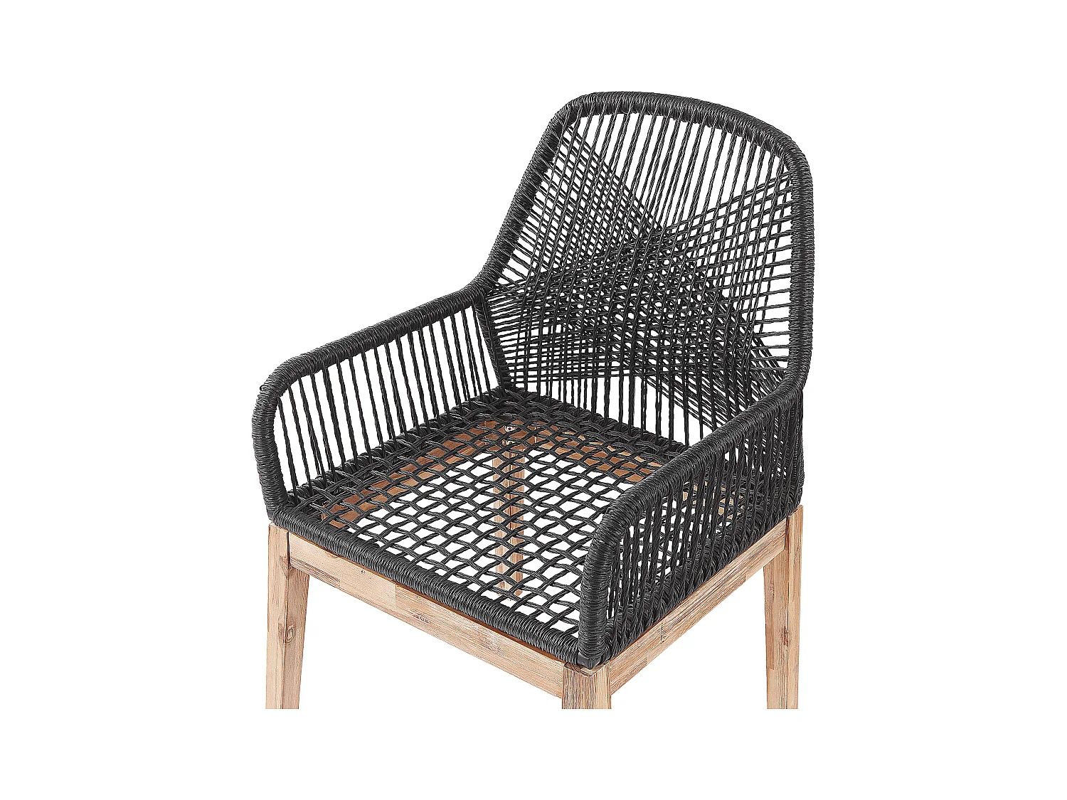 Lot de 2 chaises de jardin avec coussins OLBIA Matière synthétique Noir